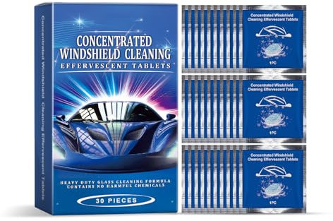 Wegiwuca Brausetabletten für Windschutzscheiben, Anti-Beschlag-Verteidigung, schnell löslich, Windschutzscheiben-Reinigungstabletten, 30 Stück, für Auto, schnell löslich