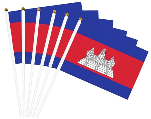 Kambodscha-Flagge, Druck, Handflagge, leichte Flaggen, Partys, Veranstaltungen, Jubiläumsdekoration, verschiedene Anlässe