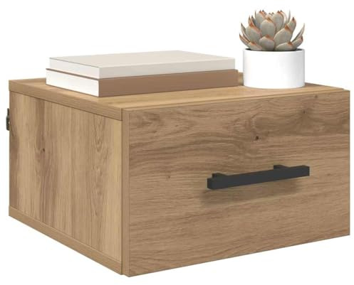 vidaXL Bedside Cabinet Artisan oak 35 x 35 x 20 cm Engineered wood, Bedroom Essentials for Compact Living, Modern Wall-Mounted Storage Solutions, Efficient Organization with Stylish Cabinets