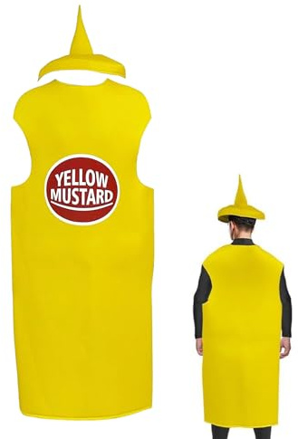 Générique Costume Moutarde, Tenue Assortie Ketchup Pour Une Soirée À Thème Condiments, Costumes Drôles Pour Couple Pour Halloween, Tenue Unisexe À Thème Pour Hommes, Femmes Et Adultes