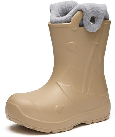 Ladeheid x Camminare Kinder Gummistiefel aus leichtem EVA warm gefüttert wasserdicht mit praktischem Griff und edlem Regenschirm-Relief für kalte Tage und Schnee LA-CA-21