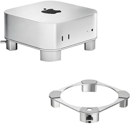 Luckykk Mac mini M4/M4 Pro Halter für eine bessere Belüftung und Wärmeabkühlung in Aluminium, berührbare Schalttasten, rutschfeste und stabile Halter