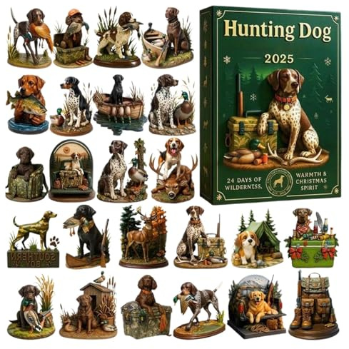 Kalender für Hunde – ideale Geschenkoption, festliche Dekoration für Hunde, Countdown-Kalender für Weihnachten | charmantes flaches Advents-Set mit 24-Tage-Figurenmotiven