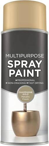 Inspired Essentials All Purpose Aerosol Spray Paint 400ml Quick Drying Spray, Fast Dry and Excellent Coverage for Metal, Wood, Plastic and More (2, Champagne Gold - 151)