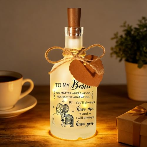 Aurelx Bestie Gifts, Friendship Gifts for Women, Decorative Friendship LED Bottle Lights, Exquisite Bottle Lights with Cork for Friend Bestie Soul Sister