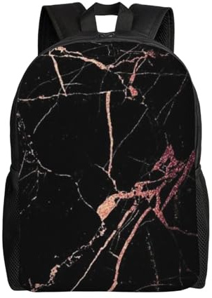kkvhhyuo Zaino leggero con stampa a tema coppa anni '90, zaino casual per computer portatile, università, scuola secondaria, per viaggi, scuola, escursionismo, passeggiate, Nero oro rosa, One Size