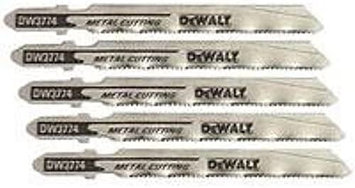 DEWALT - DW3776-5 Jigsaw Blades, Thin Metal Cutting, T-Shank, 3-Inch, 24-TPI, 5-Pack (DW37765)