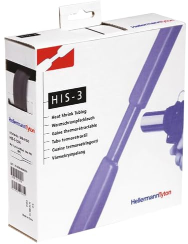 Best Price Square HellermannTyton 308-31800 Heat Shrink Tubing without Adhesive Black 18 mm Shrink Rate: 3:1 4 m