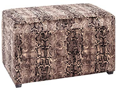 HAKU Sitztruhe Motiv, MDF, Textilgewebe - Maße: B 65 cm x H 42 cm x T 40 cm, Style: Art Deco