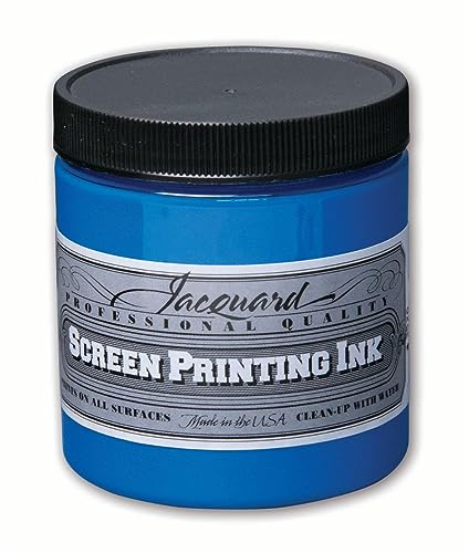 Jacquard Professional Screen Print Ink, Water-Soluable, 4oz Jar, Opaque Blue (128)