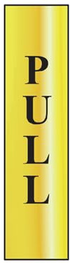 Scan SCA6034 Self adhesive brass effect sign - Pull - (vertical) 50 x 200mm