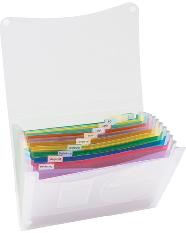 Neutralware Soennecken Faechertasche 370682300 DIN A4 Anzahl der Faecher:13 Transluzent, 3 Stück