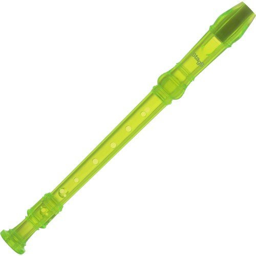 STAGG Sopran Blockflöte Kunststoff grün deutsch Doppelloch