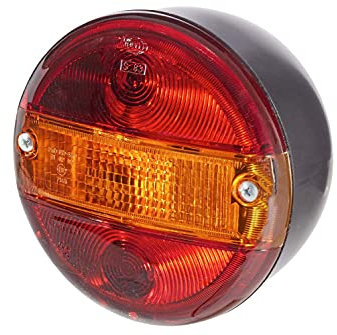 Hella Rückleuchte - Glühlampe - 12V / 24V - Anbau/geschraubt - ECE/ADR/GGVS/nicht SAE - Lichtscheibenfarbe: rot/gelb - Stecker: Flachstecker - links/rechts - Menge: 1-2SE 001 685-221