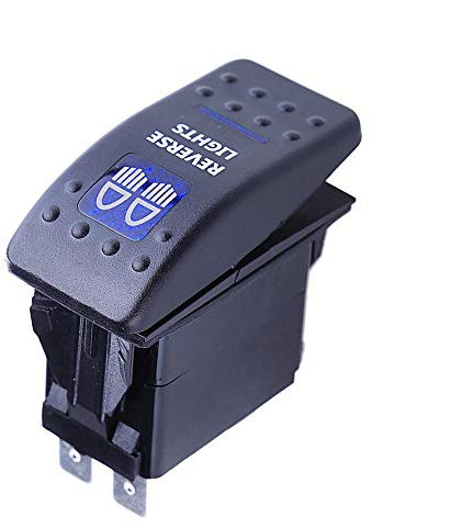 Mintice Vehículo de 12V 20A LED Azul Interruptor de Palanca Basculante Luz Impermeable Interruptor de Botón Pulsador Conmutador Coche 5 Pines Reverse Light