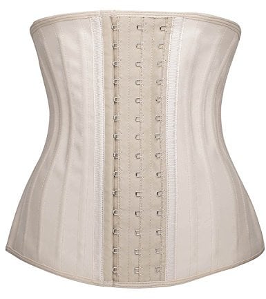YIANNA Taillentrainer für Damen, Latex, Unterbrustkorsett, Sportgürtel, Sanduhr, Body Shaper, Beige (25 Stahlknochen), Medium
