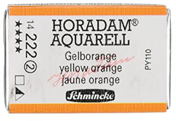 Schmincke - HORADAM® AQUARELL - finest artists' watercolours, 222 Yellow-orange, 14 210 043, 1/1 pan