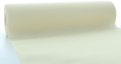 Sovie Horeca Linclass Airlaid Tischläufer Creme - 40cm x 24m - Einfarbiger Einmal-Tischläufer - Perforierung alle 120cm - Ideal für Dekorationen