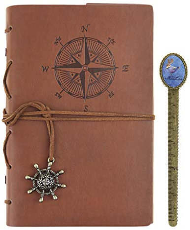Notizbuch A5 Retro Leder Tagebuch Journal Travel Reisetagebuch Notebook Skizzenbuch mit Lose-Blatt-Bindung für Reise und Aufschreibung