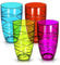 LIVIVO Set of 4 Hi Ball Plastic Acrylic Drink Tumblers with Swirl Design - Stackable Glasses Great for Picnics, BBQ’s, Poolside, Camping, Children’s Parties or Just Everyday Use (Set of 4, Colour)