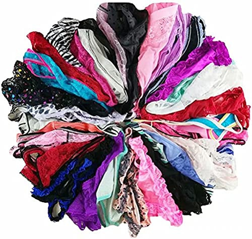 jooniyaa Thongs for Women Variety Pack 20 Pairs – Assorted Lace G-String T-Back Panties, Soft Breathable Underwear(20Pcs,S)