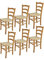 Tommychairs - Set 6 chaises Venice pour Cuisine, Bar et Salle à Manger, Robuste Structure en Bois de hêtre peindré en Couleur chêne et Assise rembourrée et revêtue en Tissu Couleur Chanvre