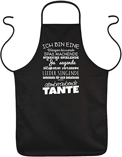 Koch-Schürze Tante - Sprüche Grill-Schürze Frau Tante : Ich bin eine Wangen küssende … atemberaubende Tante - Geschenk-Schürze Tante - Nichte - Neffe