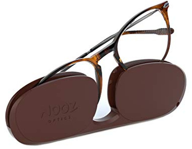 Nooz Optics - Lesebrille - Essential Alba - Ovale Form - Ultra leichtee Nylonrahmen - Ultra-kompaktes Etui für den täglichen Gebrauch - 6 Farben - Männer und Frauen,Tortoise,+1