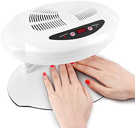 Hot and Cold Fan for Nails, Warm Cool Nail Polishing Drying Fan, Portable Nail Varnish Dryer Machine, Nail Varnish Dryer Fan for Finger and Toe Nail for Home Commercial Salon Use