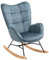 MEUBLE COSY Fauteuil à Bascule Allaitement Chaise Loisir et Repos en Tissu avec Pieds en Bois Métal pour Salon, Chambre, Le balcon, Bleu