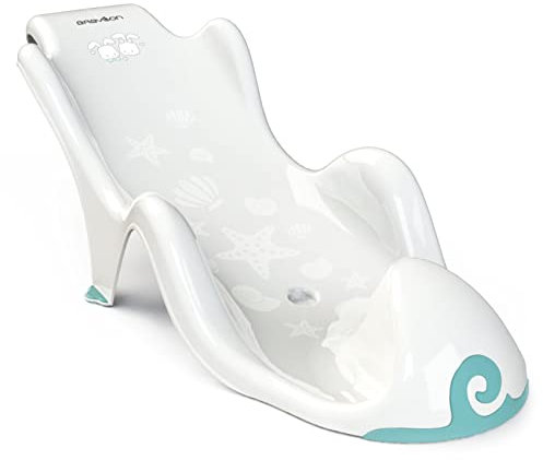 BABYLON Anatomischer Baby Badewannensitz Aqua Grand. Badesitz Baby mit Anti-Rutsch Saugnäpfe. Badewannen Zubehör für Mädchen und Jungen, Babywanneneinsatz Weiss