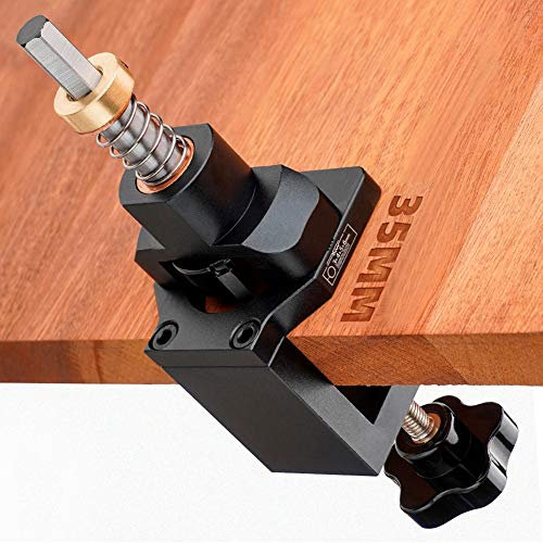DUEBEL Cabinet Hardware Jig 35mm, Concealed Hinge Jig with Clamp, Woodworking Cabinet Door Installation Tool