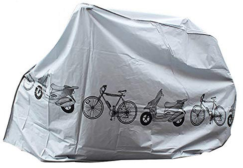 1PC Couvertures de vélo imperméable, Housses vélo poussière Pluie Protection UV étanche vélo Cover Intérieur Extérieur Gris