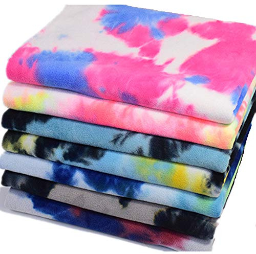 7 Stück 50 x 50 cm bunter gestrickter Polar-Fleece-Stoff, Anti-Pilling-Stoff, Patchwork-Polyester, Plüsch-Fleece-Tuch zum Basteln, Nähen, handgefertigte Puppen