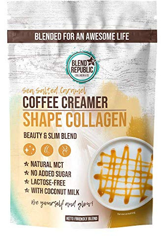BLEND REPUBLIC® Keto Coffee Creamer Caramel für ketogene Ernährung - mit MCT-Öl, Kokosöl & Kollagen - Ketogener Kaffeeweißer, laktosefrei und ohne Zuckerzusatz, 300g