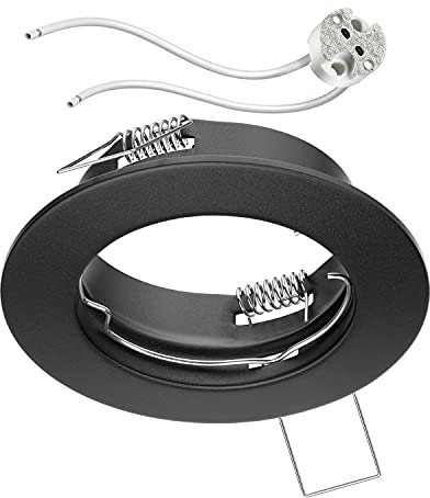 ledscom.de Decken-Einbaurahmen FERE Einbaurahmen schwarz matt (LED/Halogen/MR16/50mm) inkl. GU5.3 Fassung
