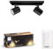Philips Hue White Ambiance Runner 2er Spot schwarz 2x250lm inkl. Dimmschalter, dimmbar, alle Weißschattierungen, steuerbar via App, kompatibel mit Amazon Alexa, alte Generation