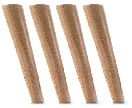 HXFAFA 4 Stück Möbelfuß Holz, walnussfarben, schräg, konisch, zuverlässig, aus Holz, Möbelfuß Eiche, SchrankFüße möbelfüße, für Esstisch Couchtisch Schreibtisch