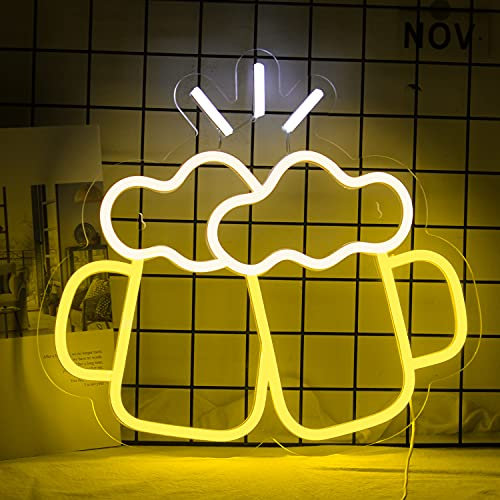 Bier Prost Leuchtreklame Bierkunst Wandleuchten Pub Dekoration Lichter für Mann Höhle leuchten Coole Neon Bar Zeichen Geschenk für Ehemann Hochzeit Geburtstagsfeier Geschenke…