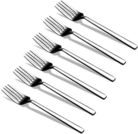 CAMRI Mini Forks - Stainless Steel Dessert, Pastry & Salad Forks Pack of 6, 6.4 Inch, Home & Restaurant Cutlery (C62 - Set of 6)