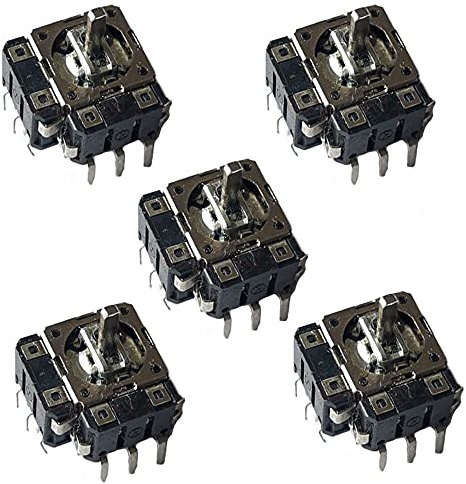 Acxico 5Pcs FJ06K-S Small Joystick with Switch Potentiometer B10K with Five Direction Push Button Switch