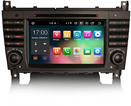 GONFEN 7 Zoll Acht-Kern Android 12.0 Autoradio Navi 4GB RAM + 64GB ROM Für Mercedes-Benz C/CLC/CLK-Klasse W203 W209 DSP CarPlay Android Auto WiFi 4G OBD2 TPMS DVB-T2 USB Bluetooth A2DP DVR DAB+ GPS