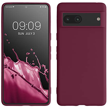 kwmobile Custodia Compatibile con Google Pixel 7 Cover - Back Case per Smartphone in Silicone TPU - Protezione Gommata - viola bordeaux