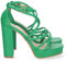 shoes&blues.es 70581 Sandalia de Tacon para Mujer, Comoda, con Tiras en el Empeine, y Cierre de Hebilla, Primavera Verano 2023 Verde Talla 39
