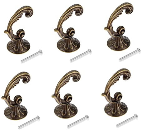 Mgoodoo 6 Stück Vintage Kleiderhaken Türhaken Haken Vintage Wand Kleiderhaken Schlafzimmer Mantel Hut Haken Vintage Garderobenhaken Garderobe Huthaken Mantelhaken für Küche Badezimmer mit Nägel