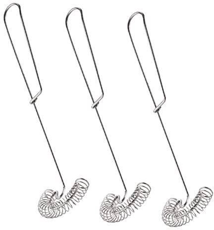 KICHOUSE Manual Egg Whisk Stainless Steel Spring Coil Whisk 3pcs Hand Press Mixer for Kitchen Milk Frothing and Egg Beating Home Cooking