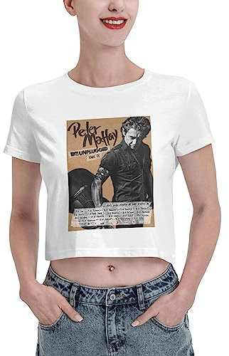 Peter German Maffay T-Shirt für Damen, kurzärmelig, klassisches Grafik-Sommer-T-Shirt, Leck-Nabel-T-Shirt