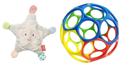 Fehn Knister Seestern – Activity Baby Raschel Spielzeug zum Greifen und Spielen & Knisterspielzeug für Babys und Kleinkinder ab 0+ Monaten & Bright Starts