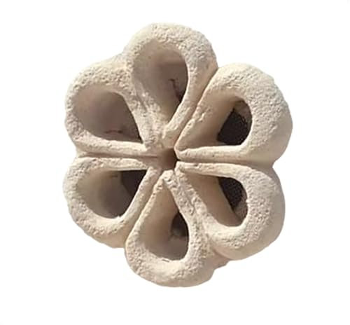 Rejilla de aireación y ventilación redonda en piedra de Matera para tubo de 120 mm de diámetro, uso exterior e interior. Producto hecho a mano. F001-12