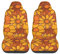 Retro 70er Jahre Orange Floral Auto Sitzbezüge Fahrzeug Vordersitzbezüge Universal Fit Sitzschutz (2 Stück)